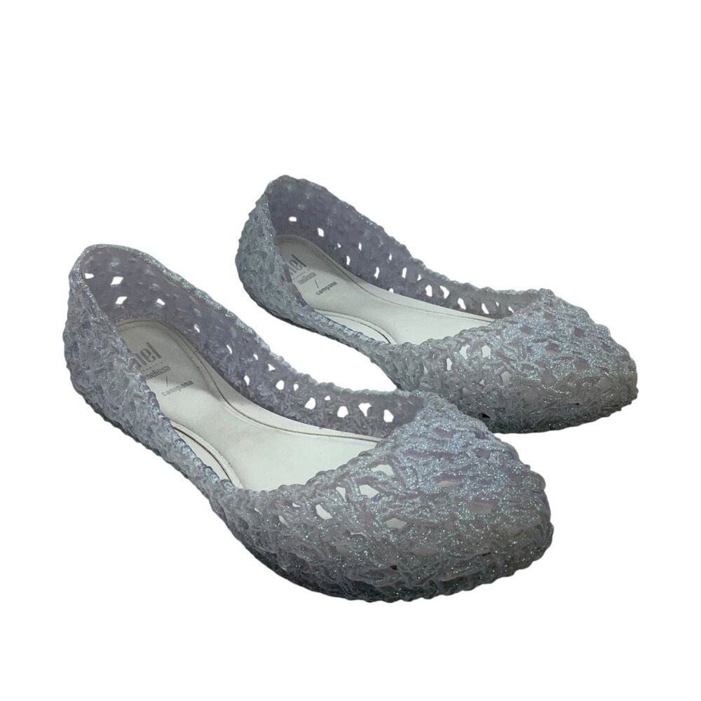 Melissa Mini Campana Glitter Jelly Flats‎ Girl Size 3 US Brazil